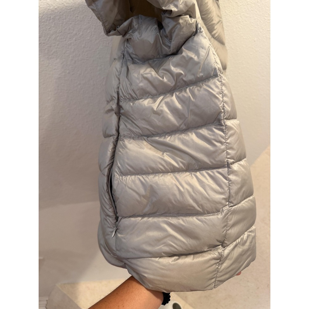 Martha Stewart Jacket Womens XL Silver Short Sleeve Down Puffer Packable Quilted - Picture 7 of 16